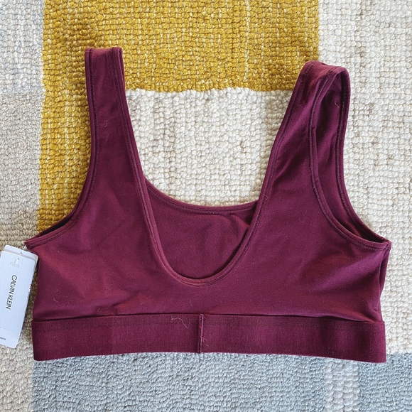 Calvin Klein Unlined Burgundy Bralette size large - Picture 4 of 5